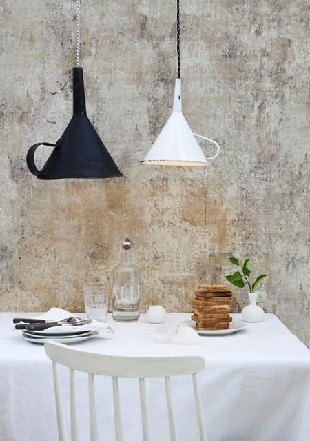 светильник из посуды