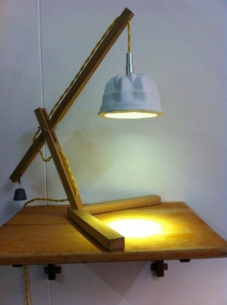 светильник из посуды