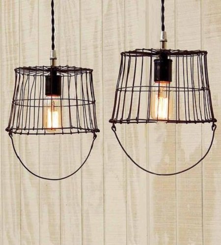 светильник из посуды