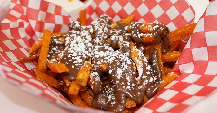 картофель фри с нутеллой