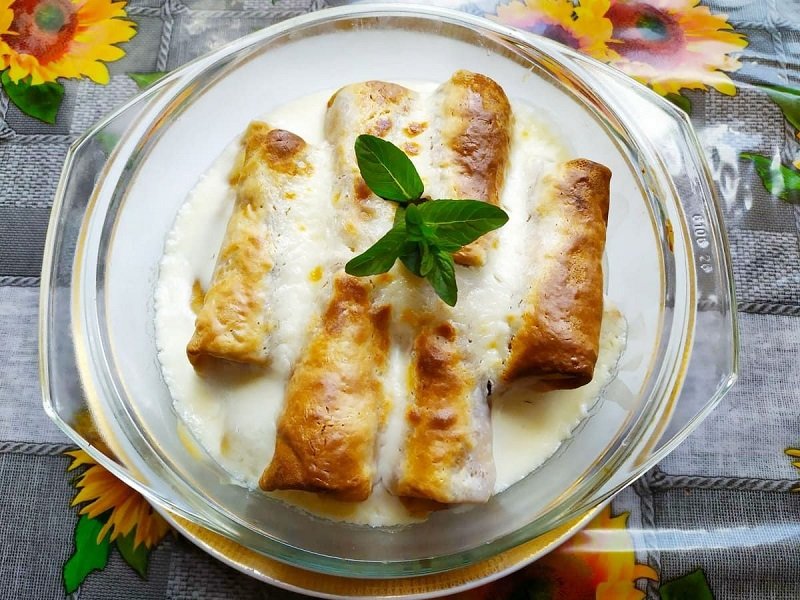 подача готовых блинов