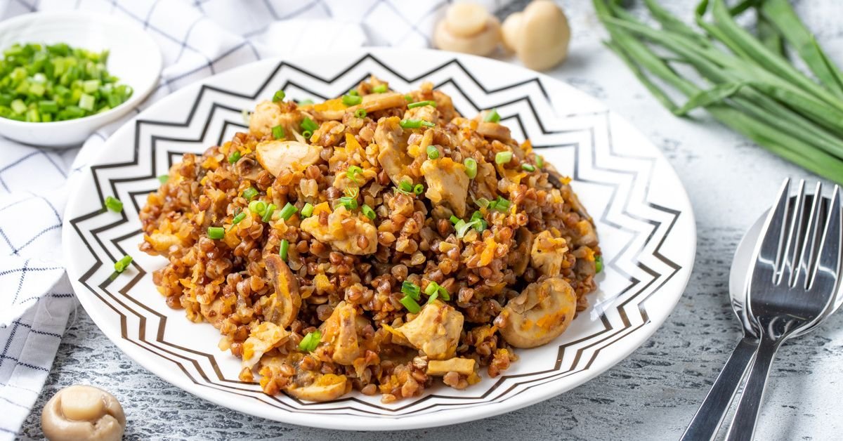 гречка с курицей и грибами 