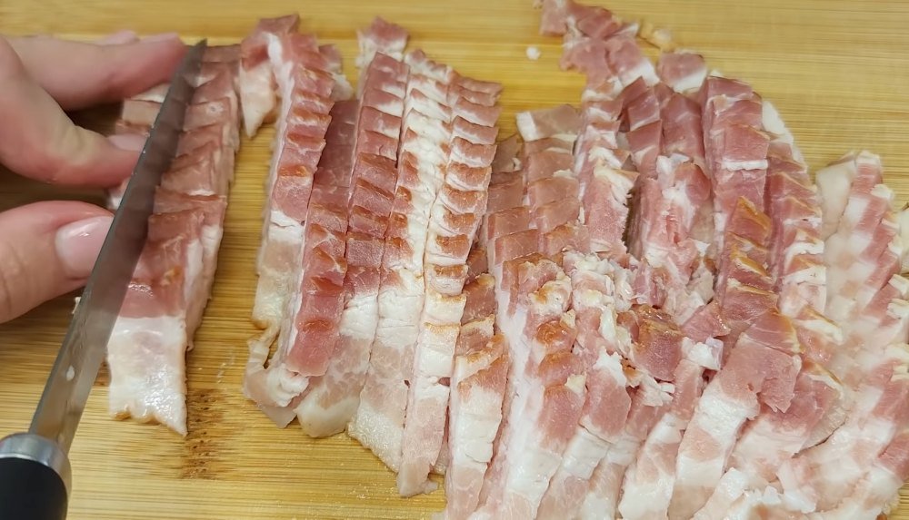 картофельные клецки с жареным беконом