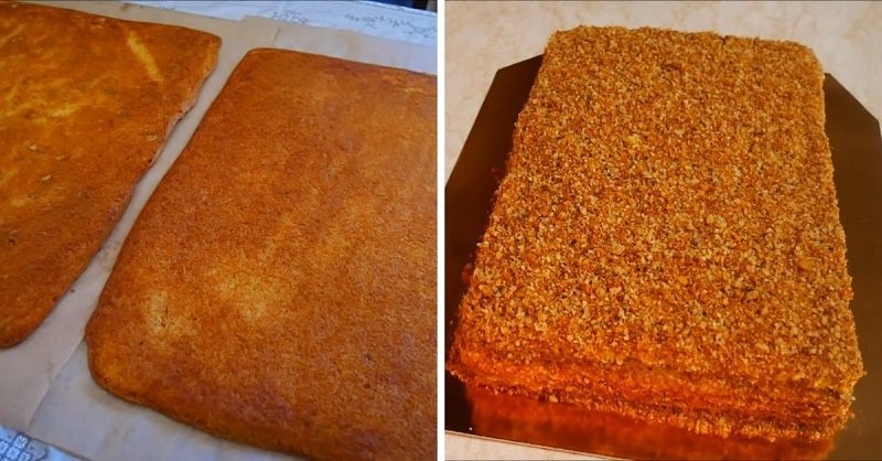 разрезание коржа