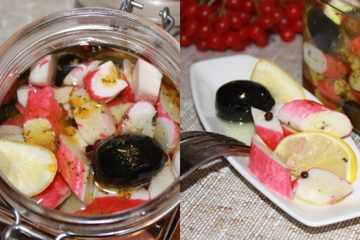 маринованные крабовые палочки в банке