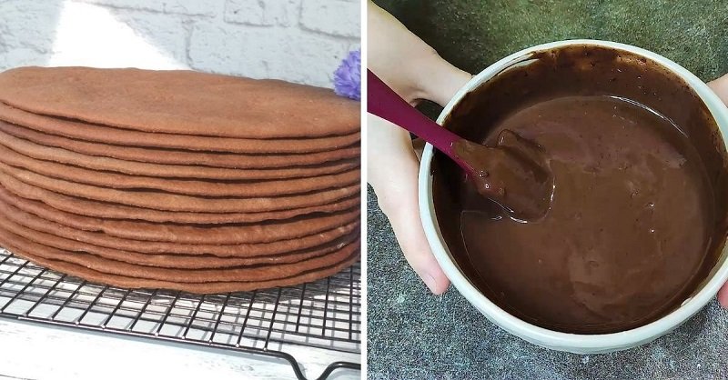 готовые коржи и крем