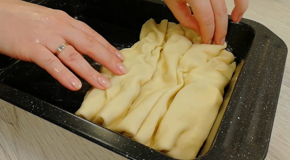 пирог-гармошка с картофелем