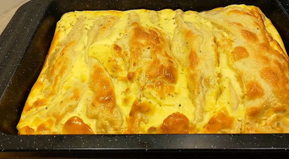 пирог-гармошка с картофелем