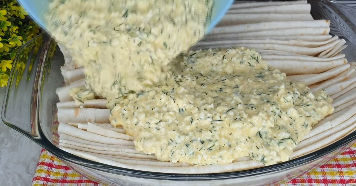 пирог из лаваша с творогом