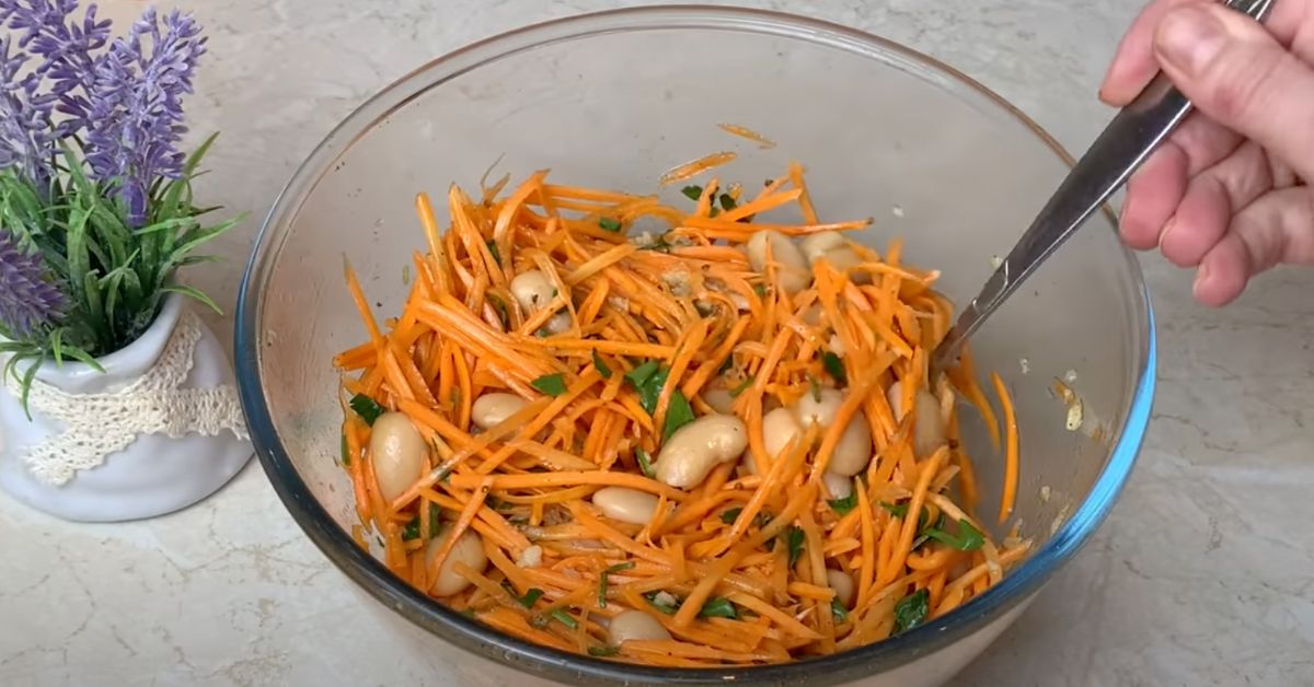 салат с фасолью 