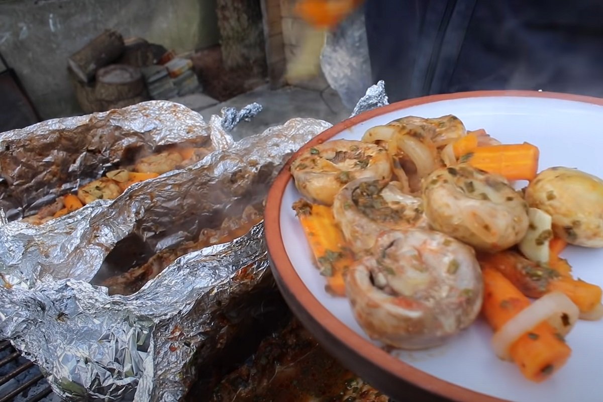 шашлык в фольге