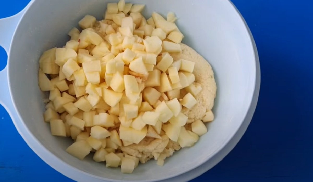 творожное печенье с яблоками