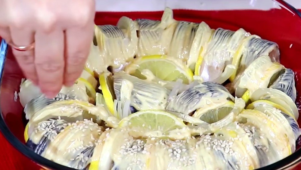 запеченная скумбрия с лимоном