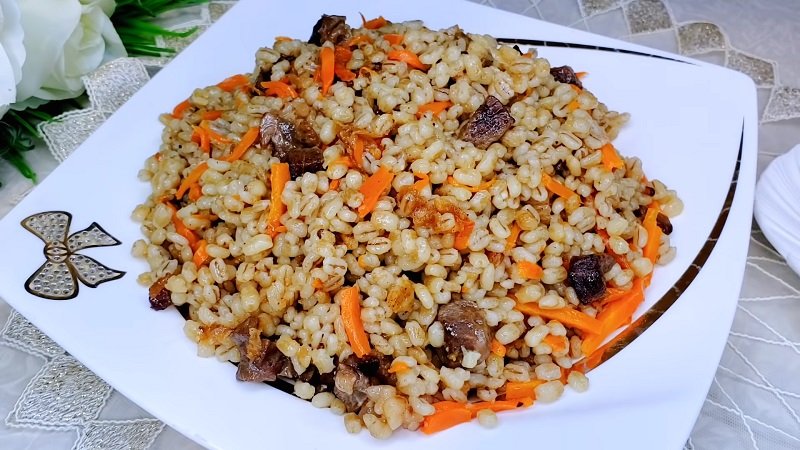 готовый плов из перловки