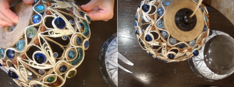 плетеный абажур