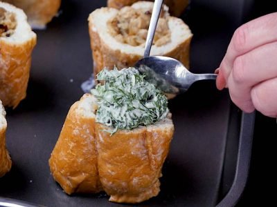 Багет в духовке с начинкой