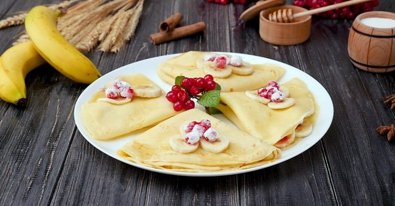 блины с бананом фото