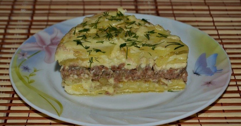 Картофельная запеканка нарезать картофель кружочками