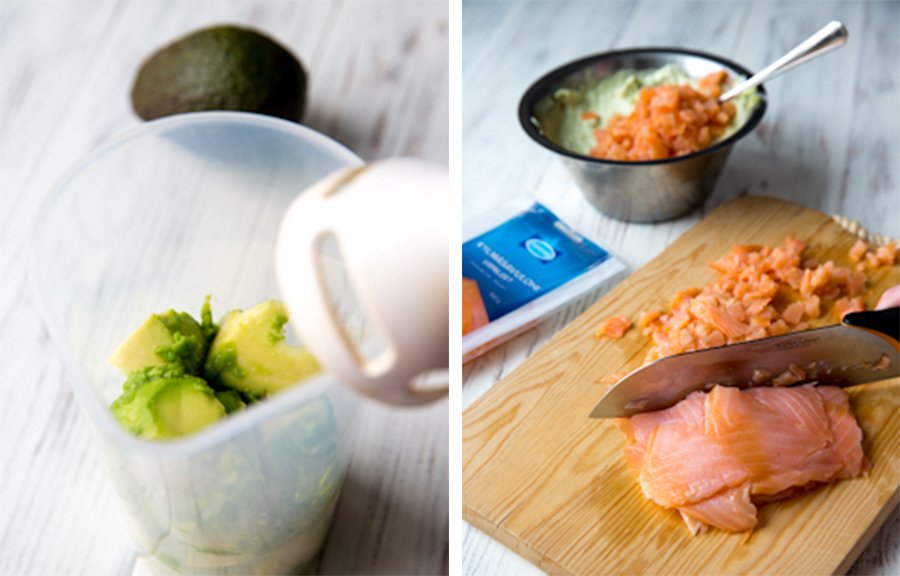 авокадо и лосось