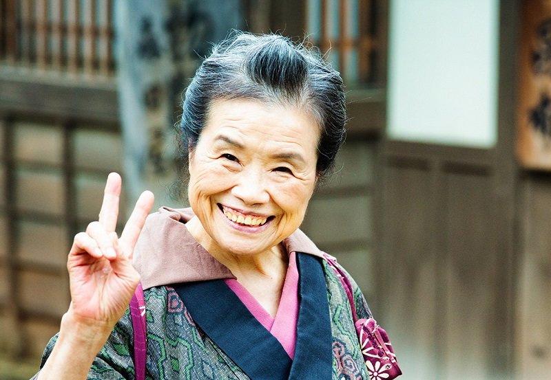 пожилая японка