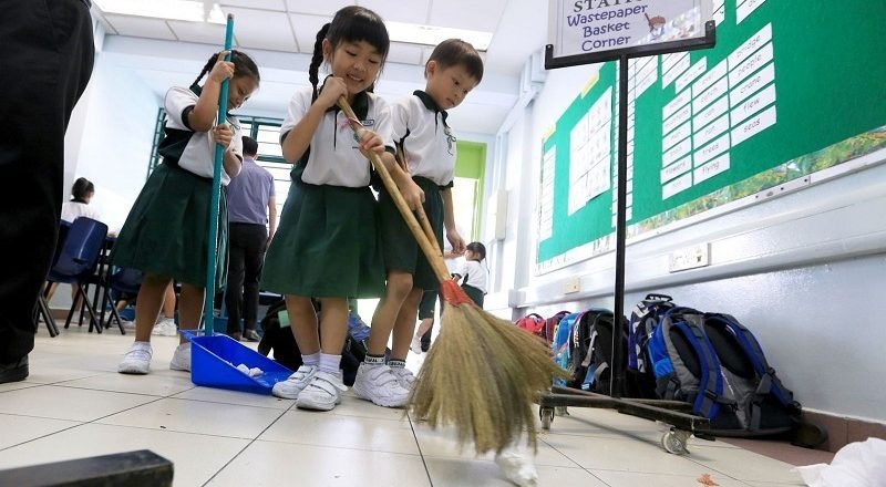 уборка в японской школе