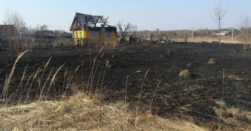 горит поле