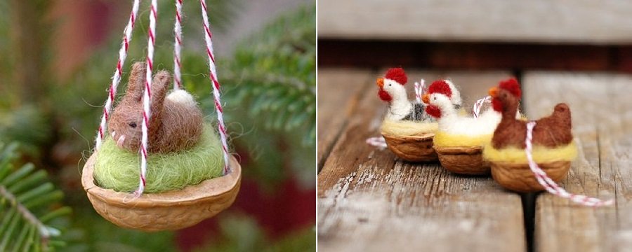 животные из орехов