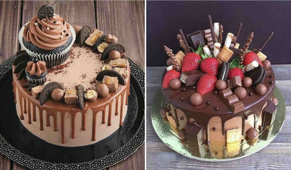 Оформление торта ягодами и сладостями фото