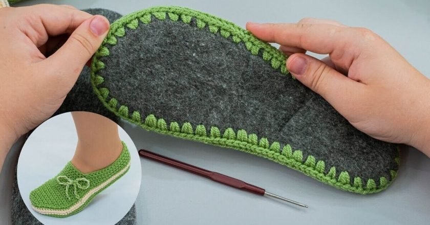 домашние тапочки крючком