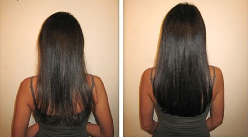 Топик для волос до и после