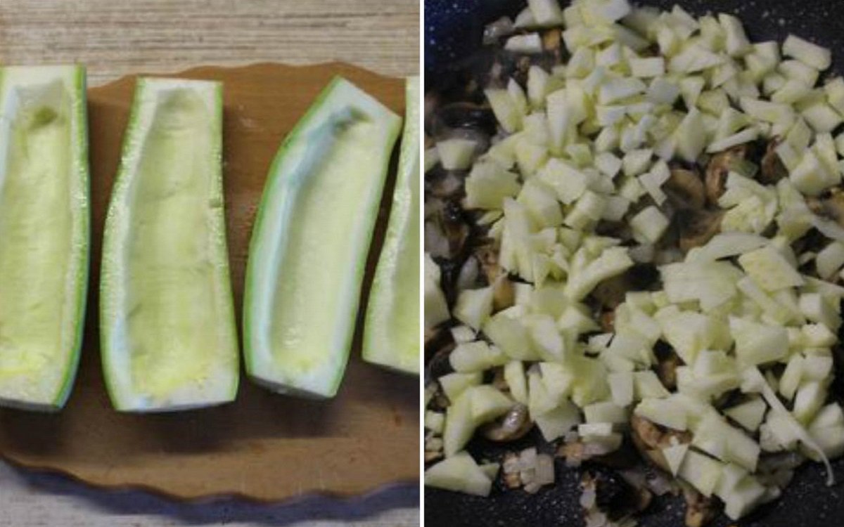 процесс приготовления цукини