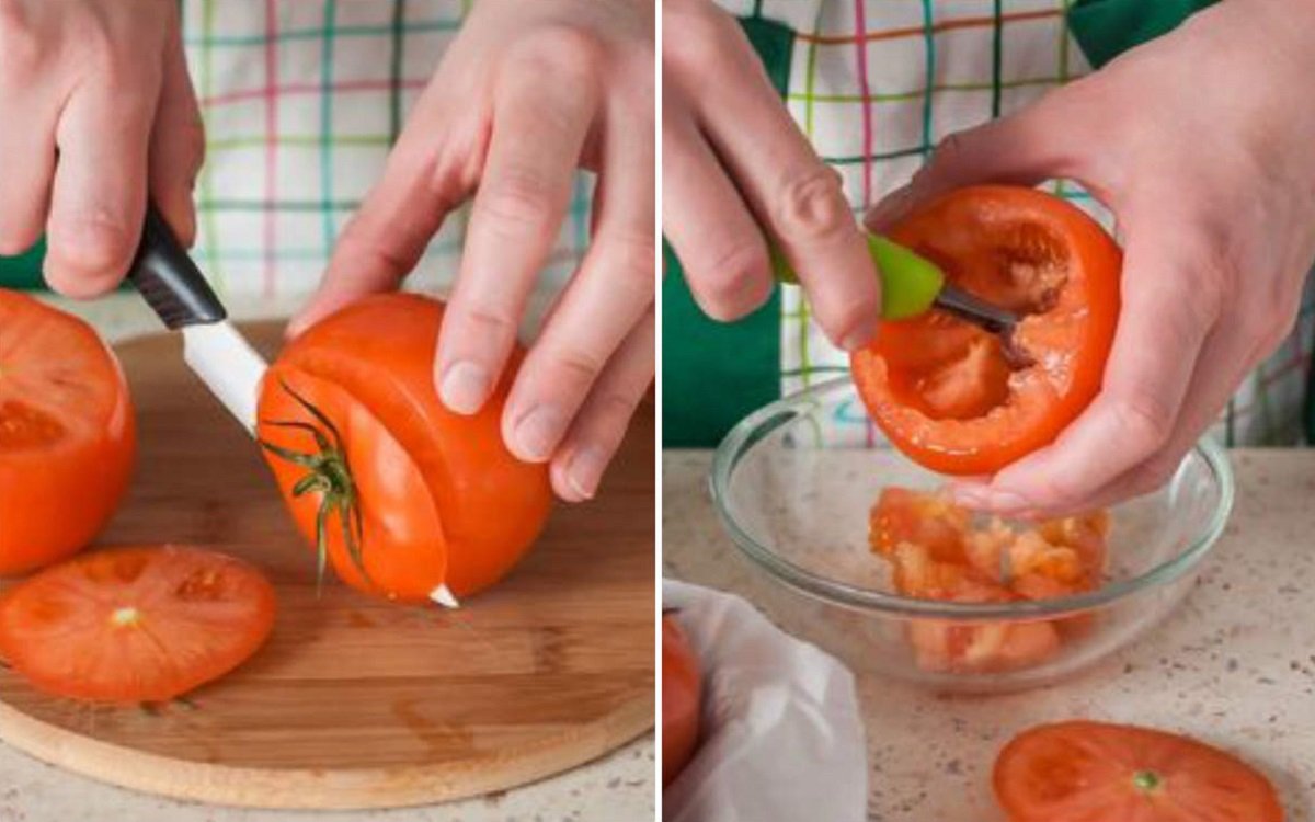 очистка помидор