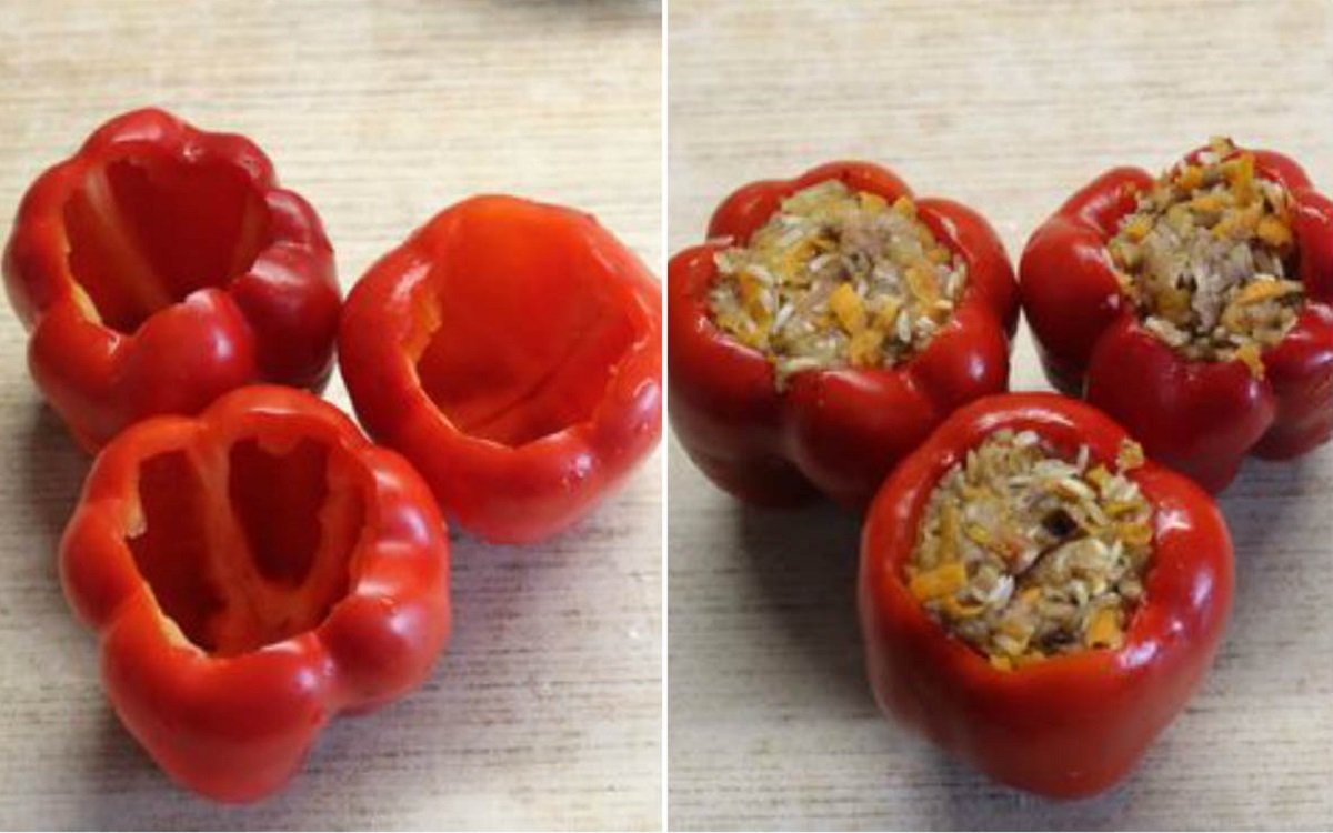 наполнение перцев фаршем