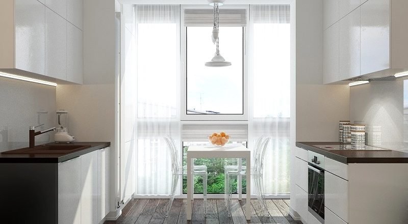 панорамное окно на кухне