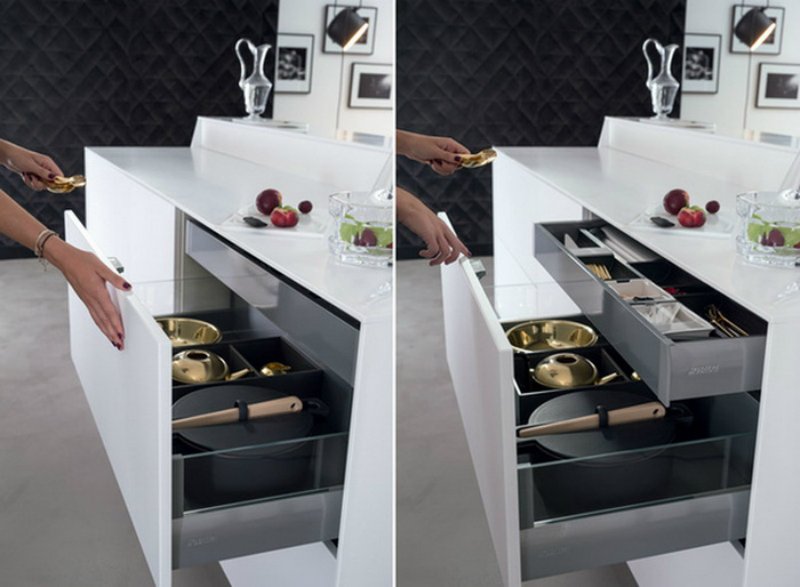 компактное хранение на кухне