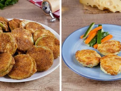 Кабачки с начинкой на сковороде