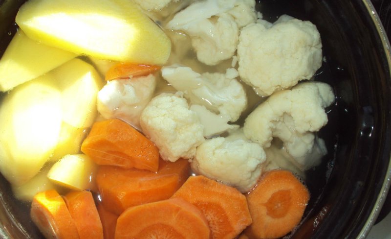 вареные овощи для салата