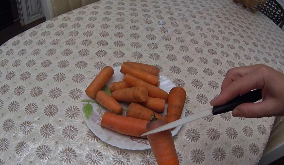  обрезка моркови 
