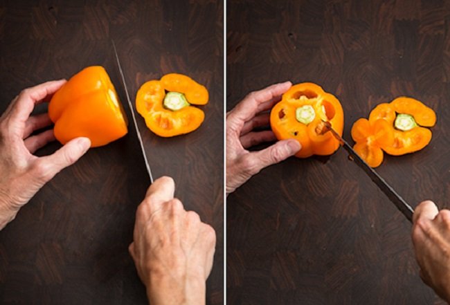 разрезать перец фото