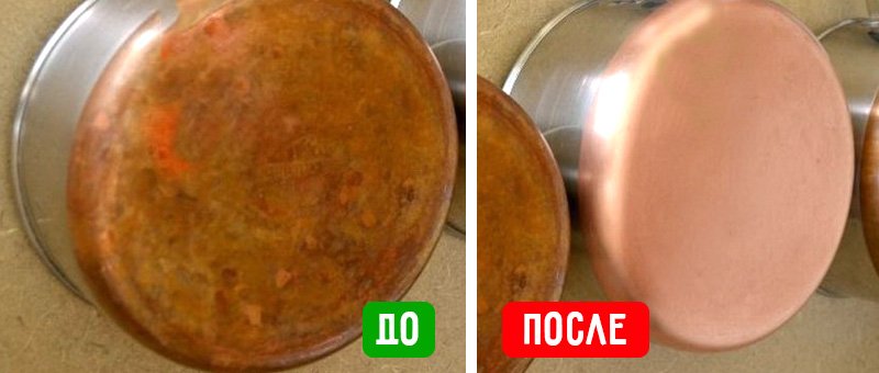 медная посуда до и после