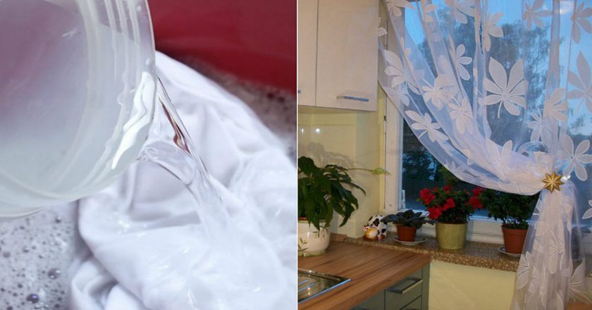 как отстирать кухонные занавески