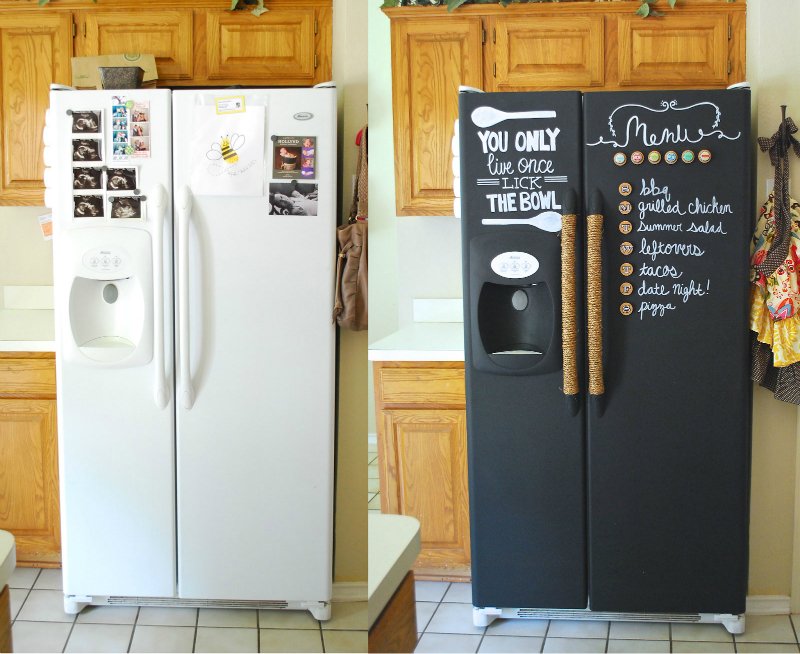 как покрасить покрасить холодильник грифельной краской