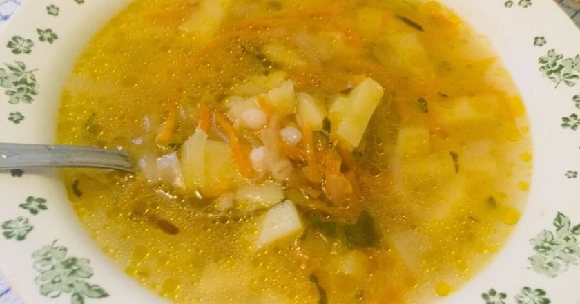 рассольник с рисом и курицей