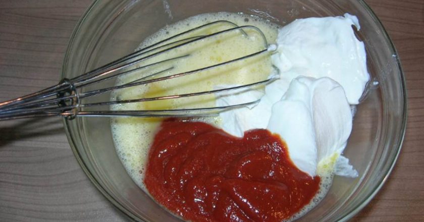 кляр для рыбы с кетчупом