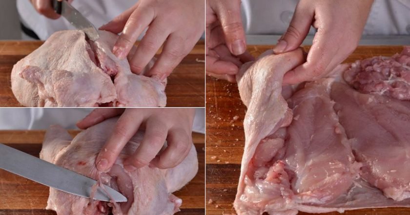 как удалить кости из курицы
