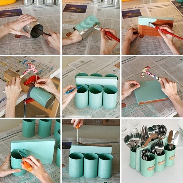 подставка из жестяной банки