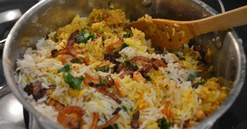 плов с куриными желудками