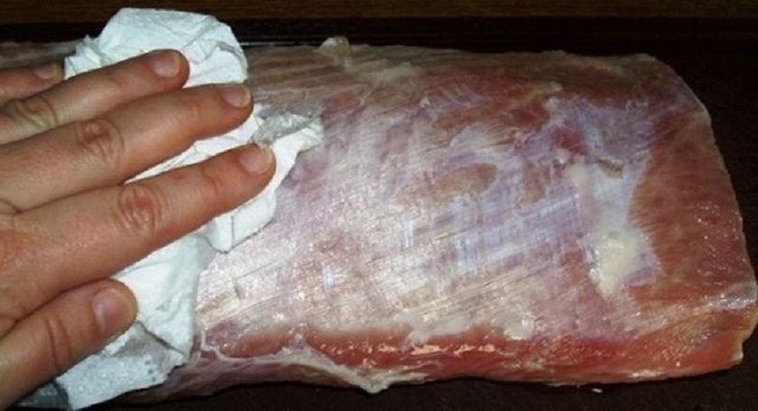 промокнуть мясо