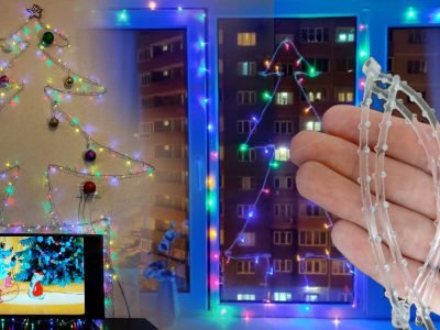 Как закрепить гирлянду на стене и окнах: 5 способов