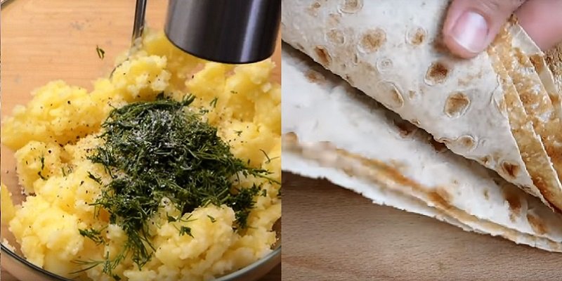 картофель в лаваше